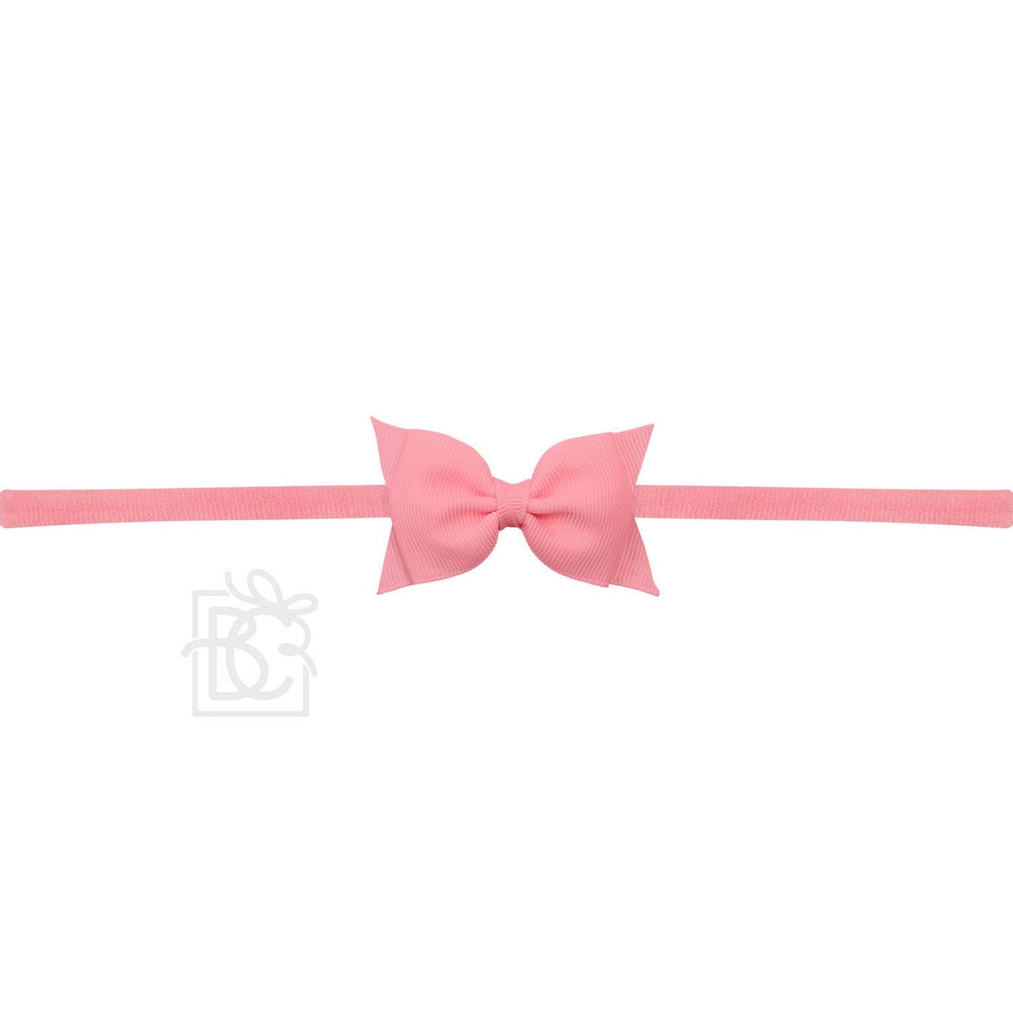 1/4" PANTYHOSE HEADBAND W/ 2.5" FLAT SOPHIA BOW: PINK