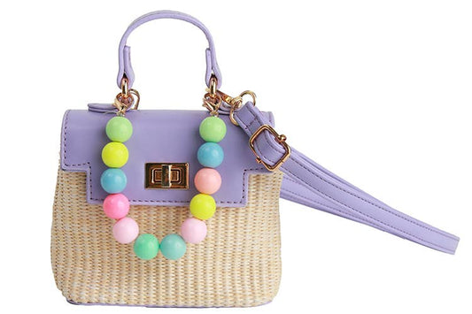 Colorful Basket Bag: Lavender