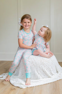 Pink/Blue Crab Peplum Set: 2T