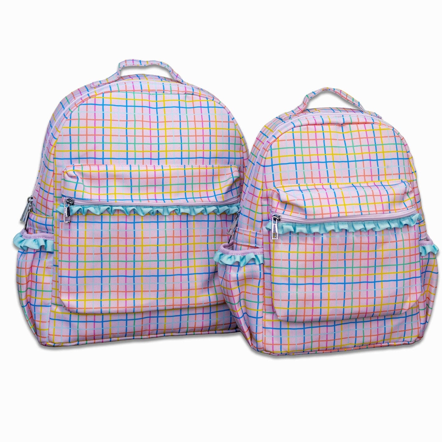 Girls Backpack - Pink Plaid: Standard