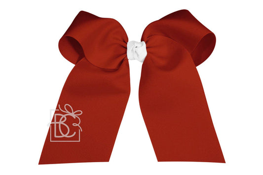 Cheer Bow on Pony-O (Cranberry & White)