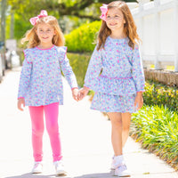 Girls Scallop Leggings - Razzleberry: XS