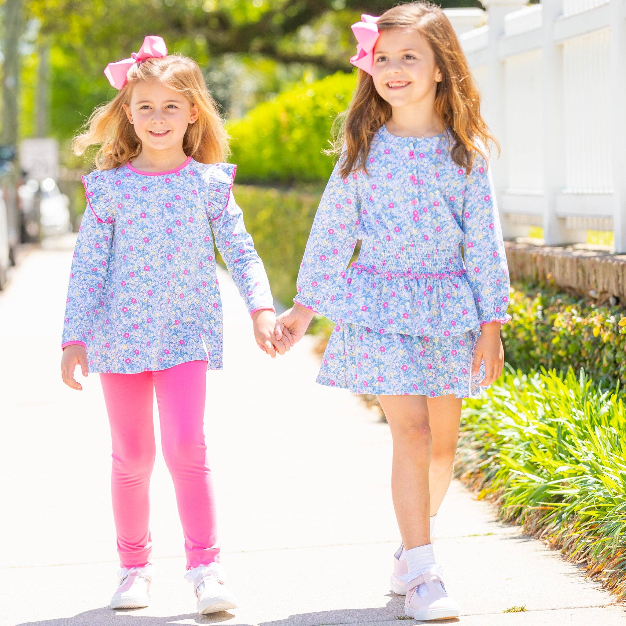 Girls Scallop Leggings - Razzleberry: XS