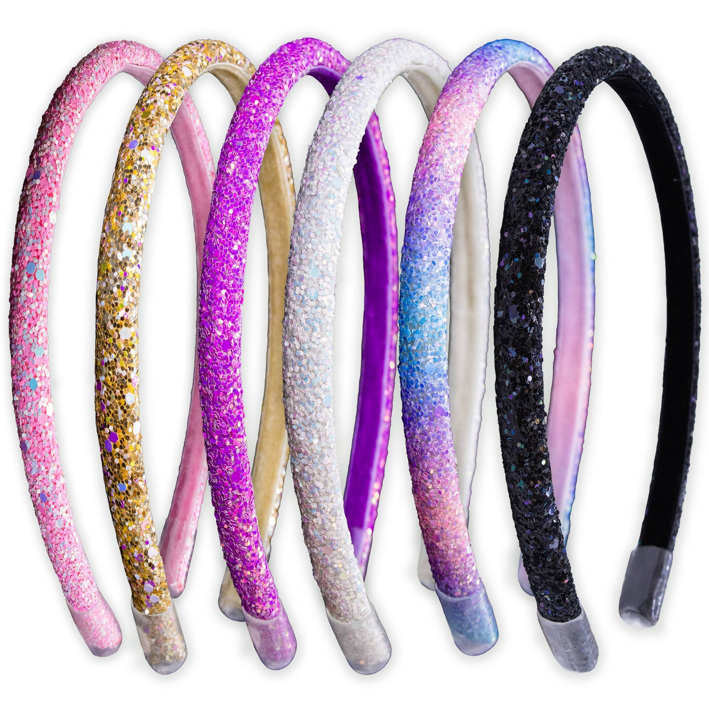 Glitter Headband - Thin Hairbands for Kids: Purple