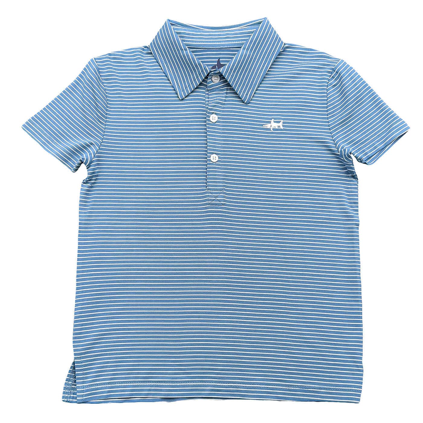 Banks Boys Performance SS Polo Blue/White Stripe 