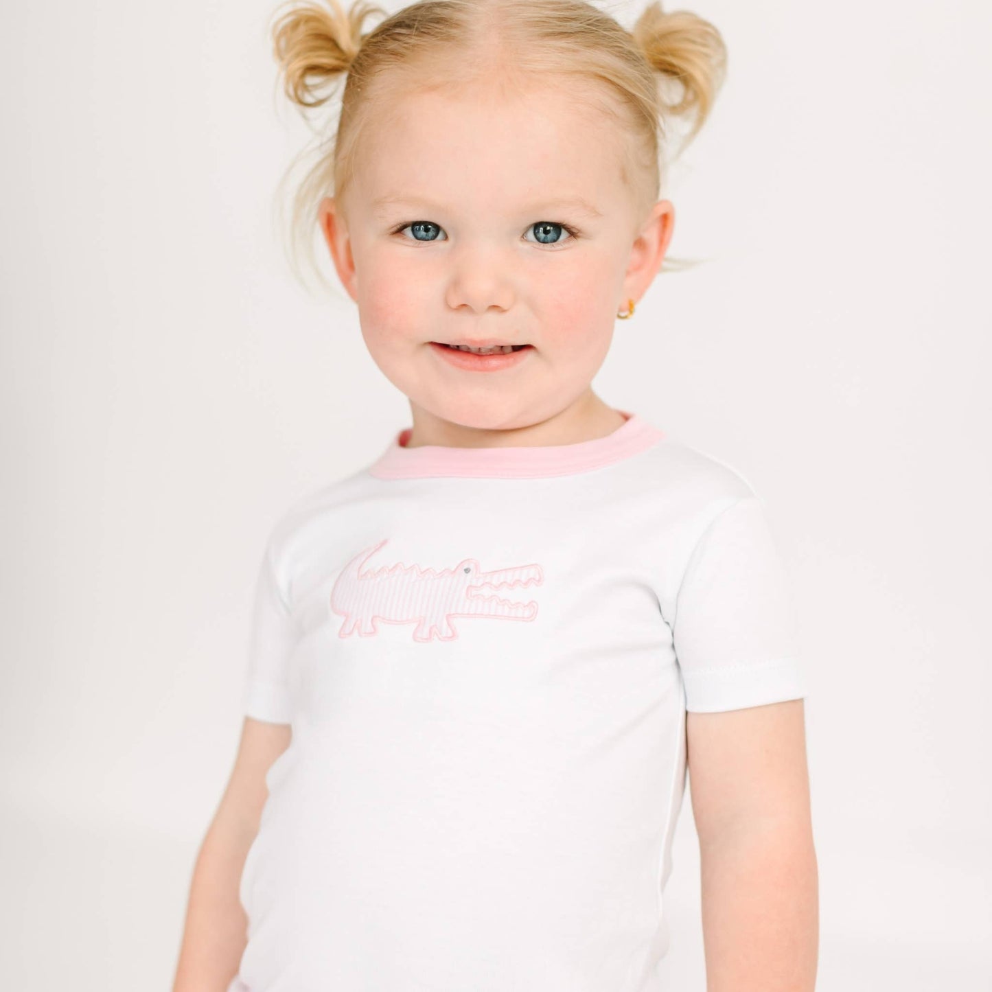 Gator Applique Short Pajamas - Pink