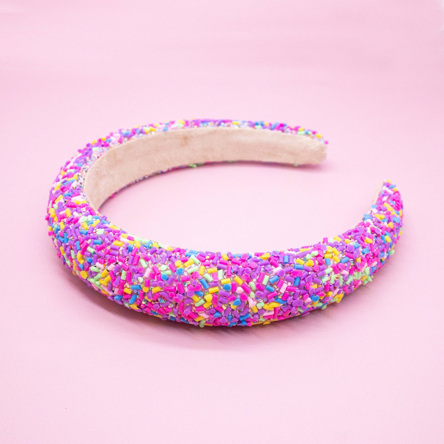Padded Sprinkles Headband - Confetti Hair Band: Light Blue
