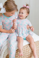 Pink/Blue Crab Peplum Set: 2T