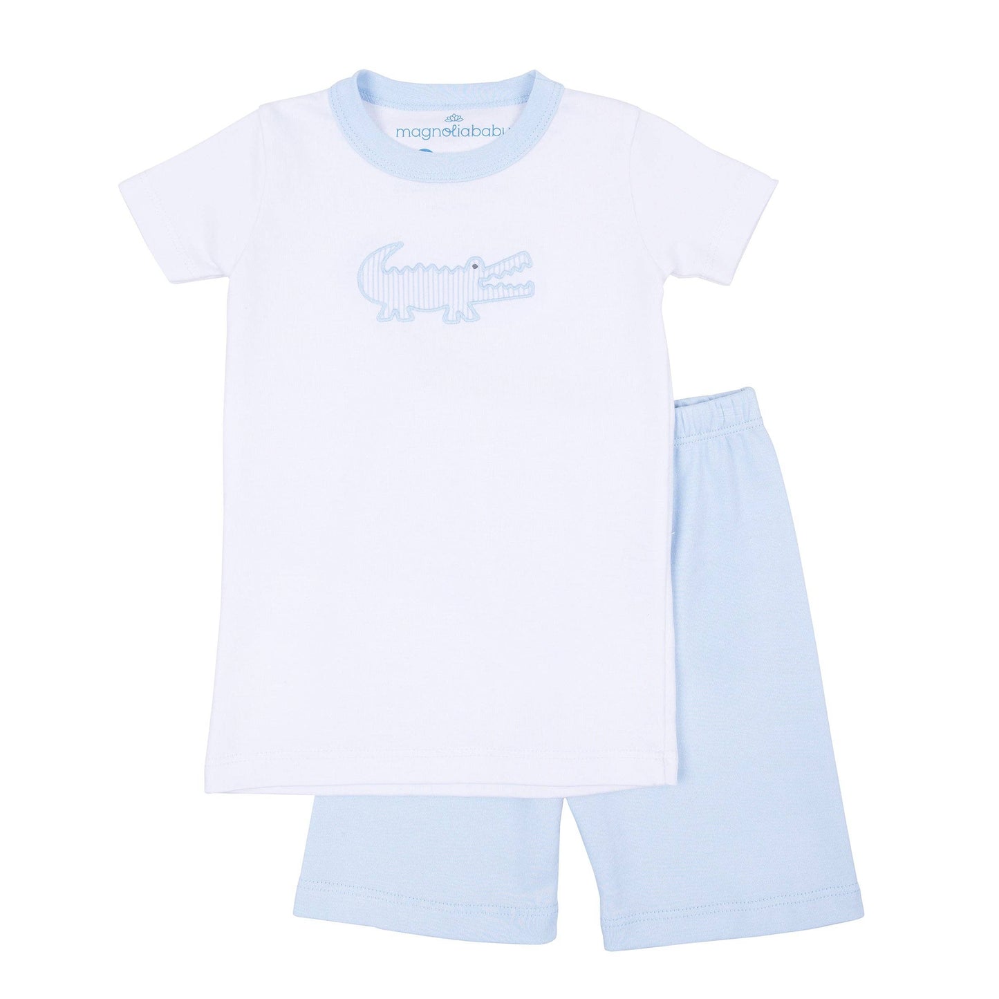 Gator Applique Short Pajamas - Light Blue