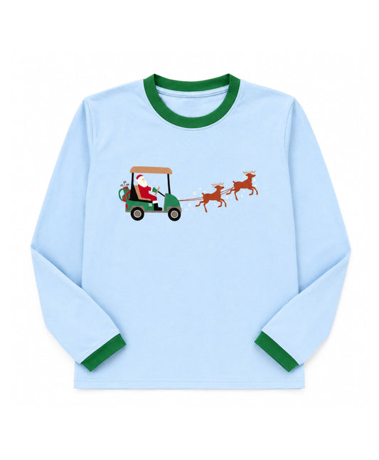 Santa Golf Cart Long Sleeve Shirt