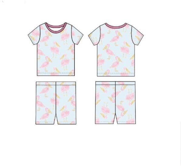 Pink Pelican Two Piece Pajama Short Set: 18-24M