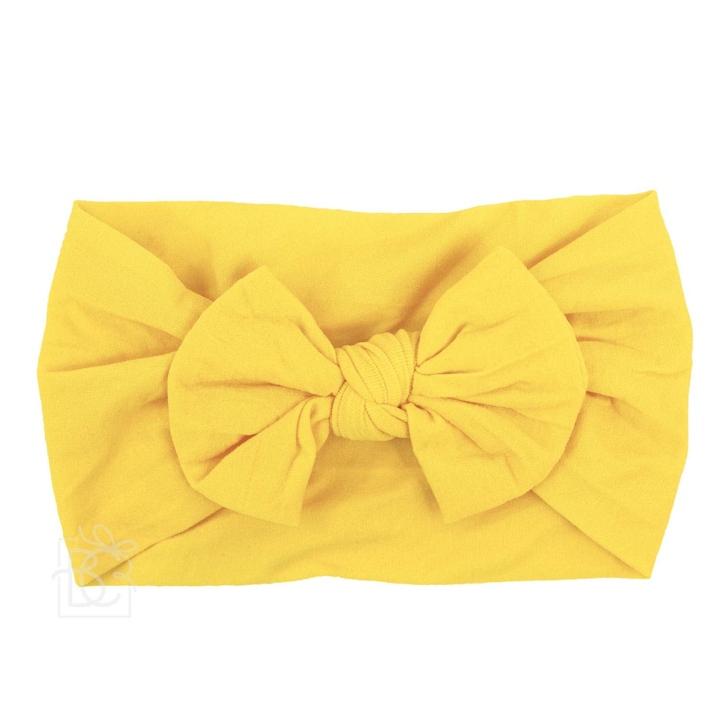 WIDE PANTYHOSE HEADBAND WITH KNOT BOW (SOLIDS): POWDER PINK
