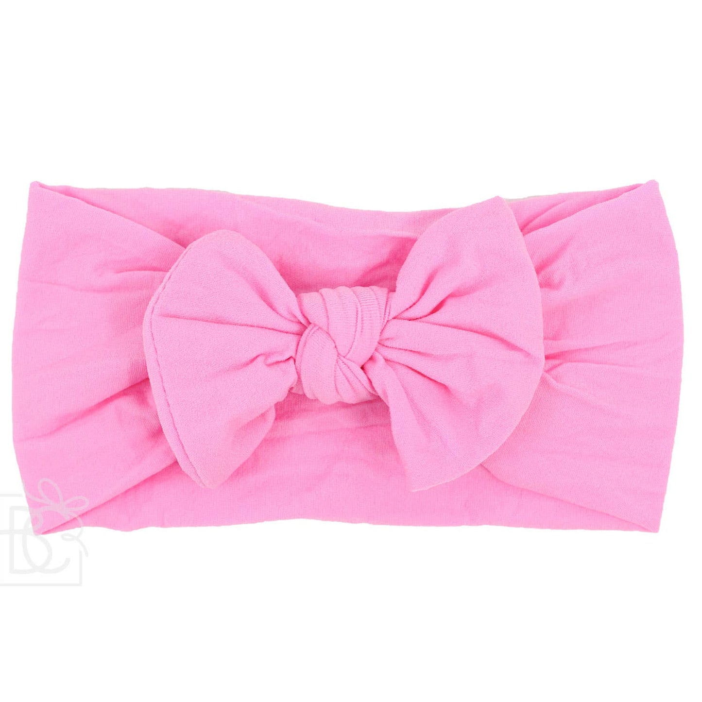 WIDE PANTYHOSE HEADBAND WITH KNOT BOW (SOLIDS): WHITE