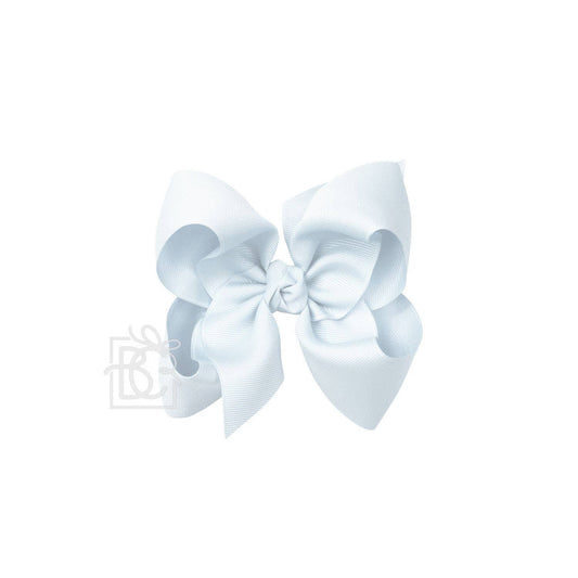 SIGNATURE GROSGRAIN BOW ON CLIP: 5.5" Huge - 2.25" Ribbon on Alligator Clip / POWDER BLUE