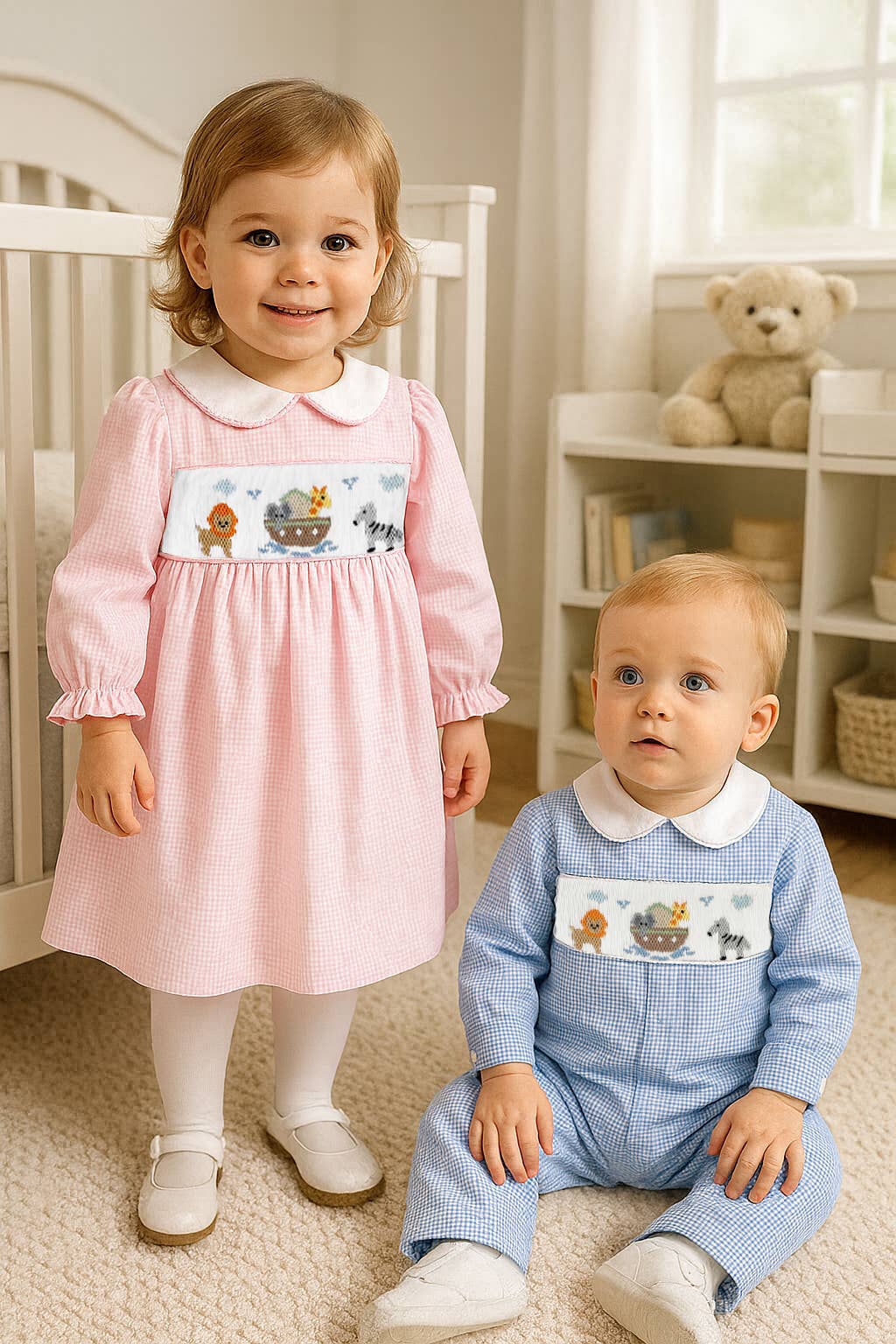 Noah's Ark Longall with Hand Picture Smocking