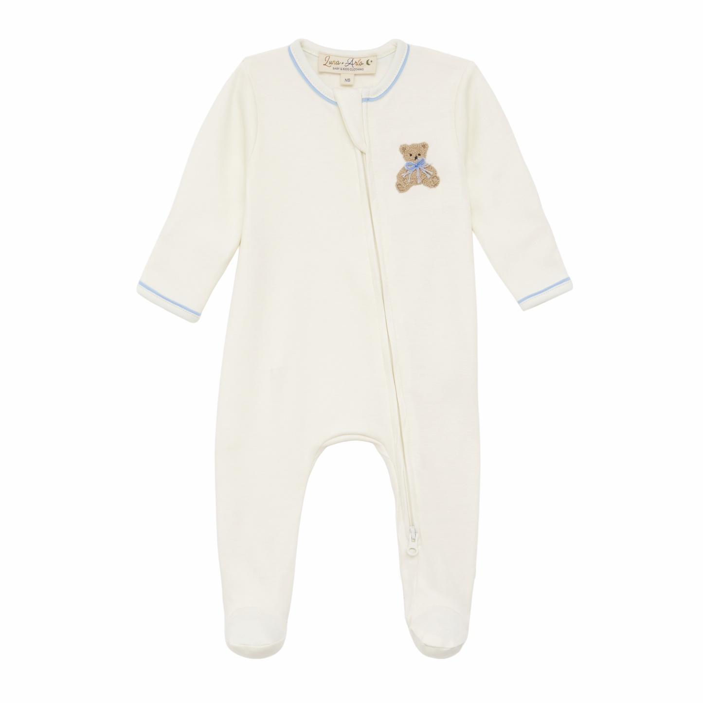 Bear Hugs Zip Footie - Sky