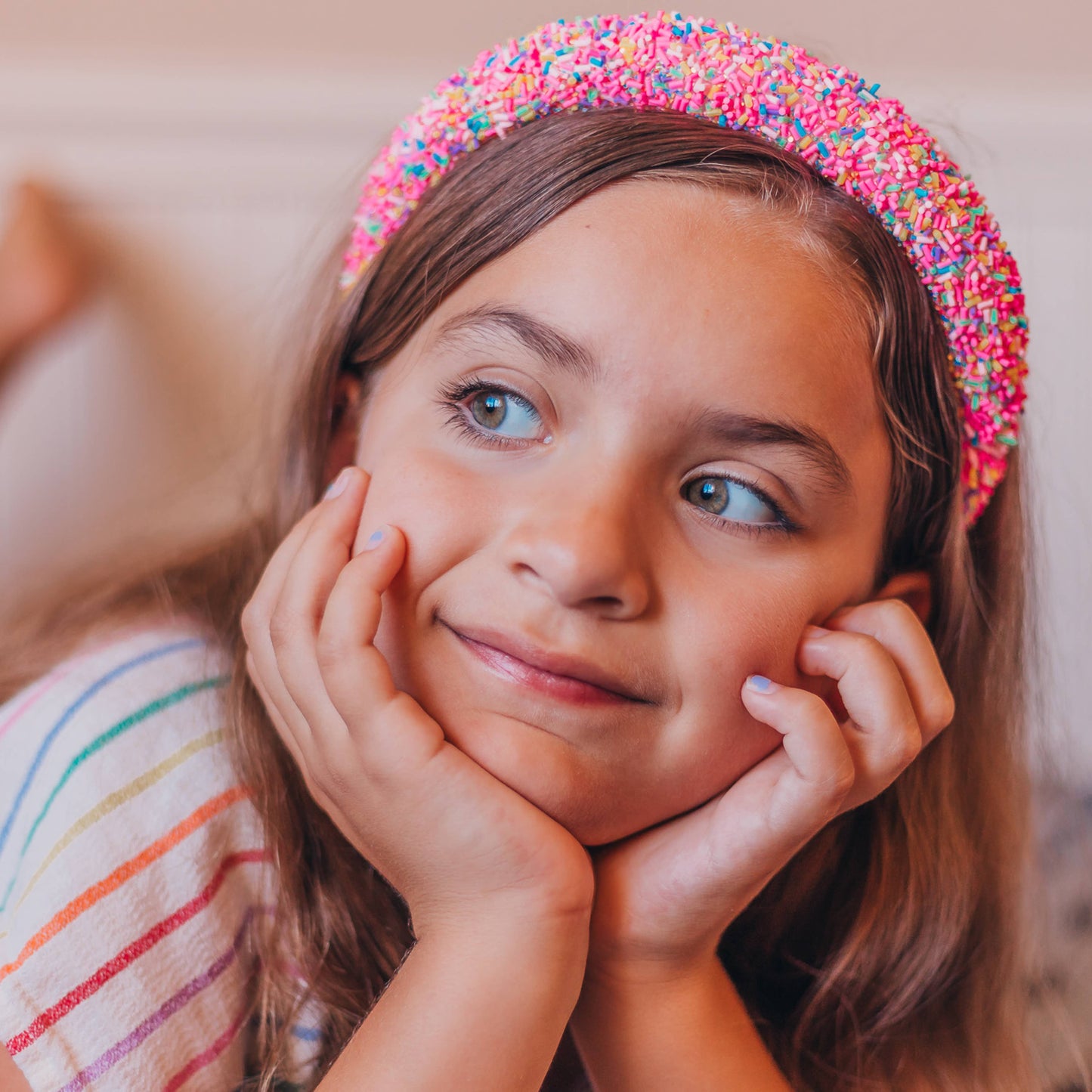 Padded Sprinkles Headband - Confetti Hair Band: Hot Pink