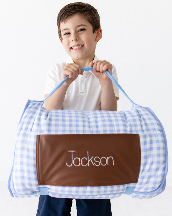Boys Nap Mat - Blue Gingham