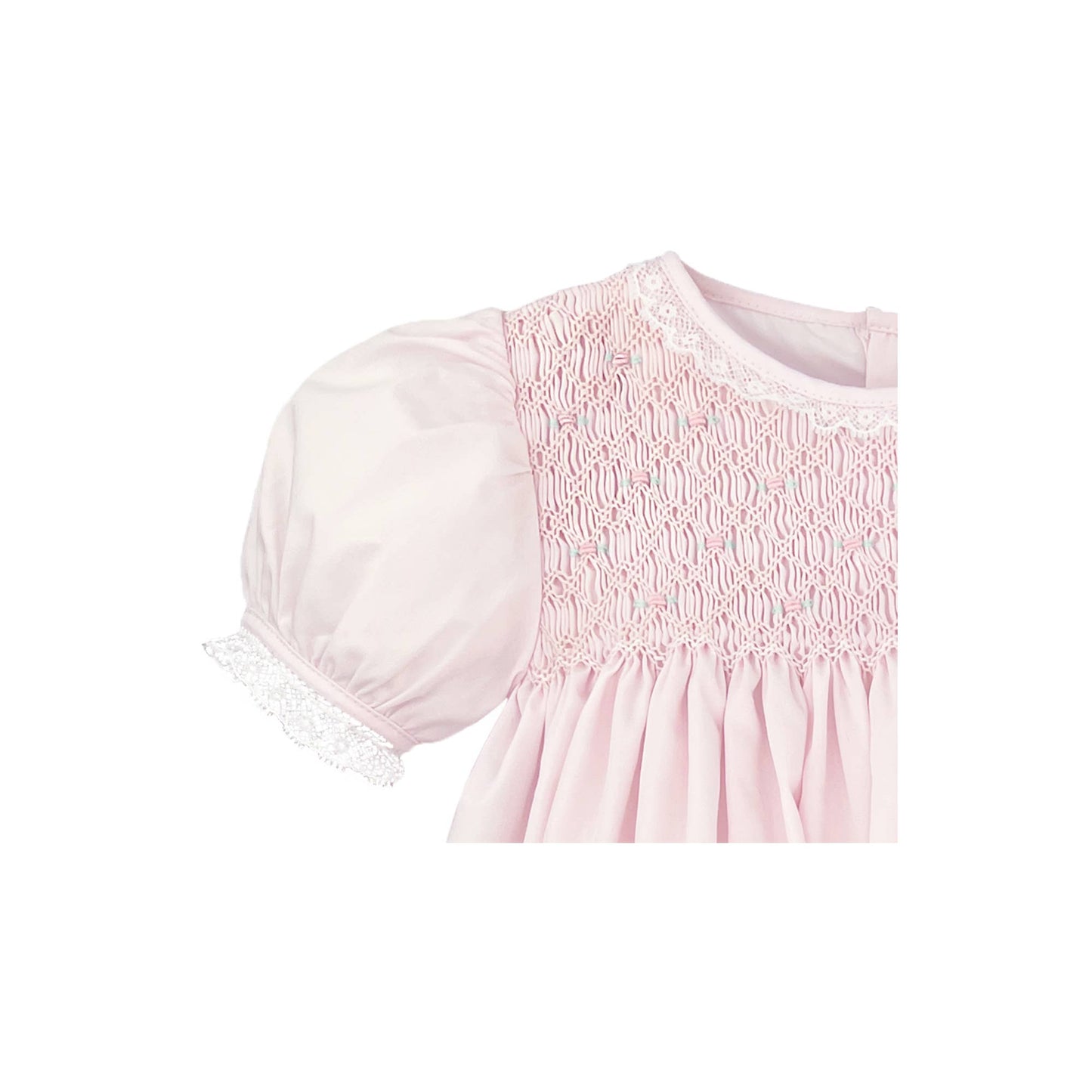 Smocked Dress with French Lace