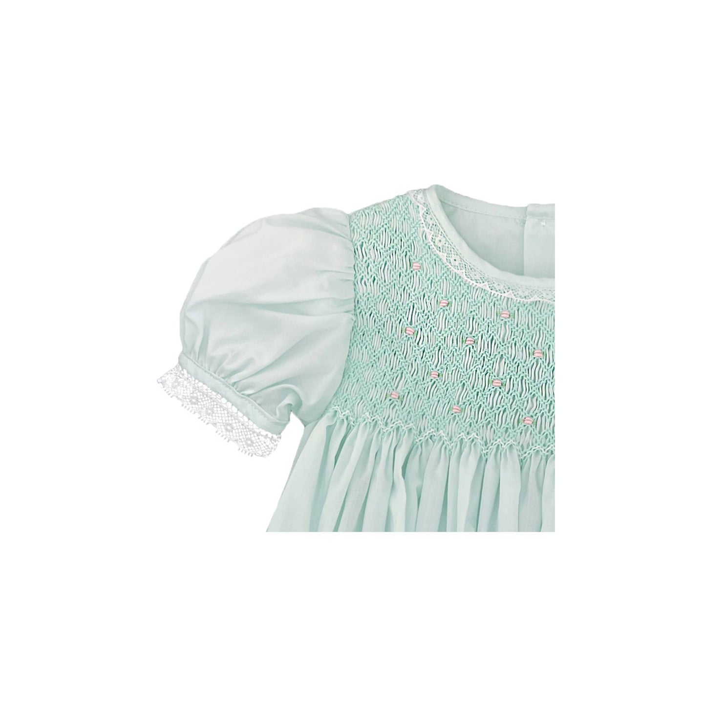 Smocked Dress with French Lace
