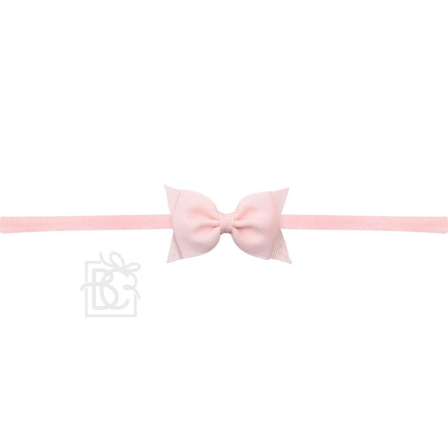 1/4" PANTYHOSE HEADBAND W/ 2.5" FLAT SOPHIA BOW: PINK