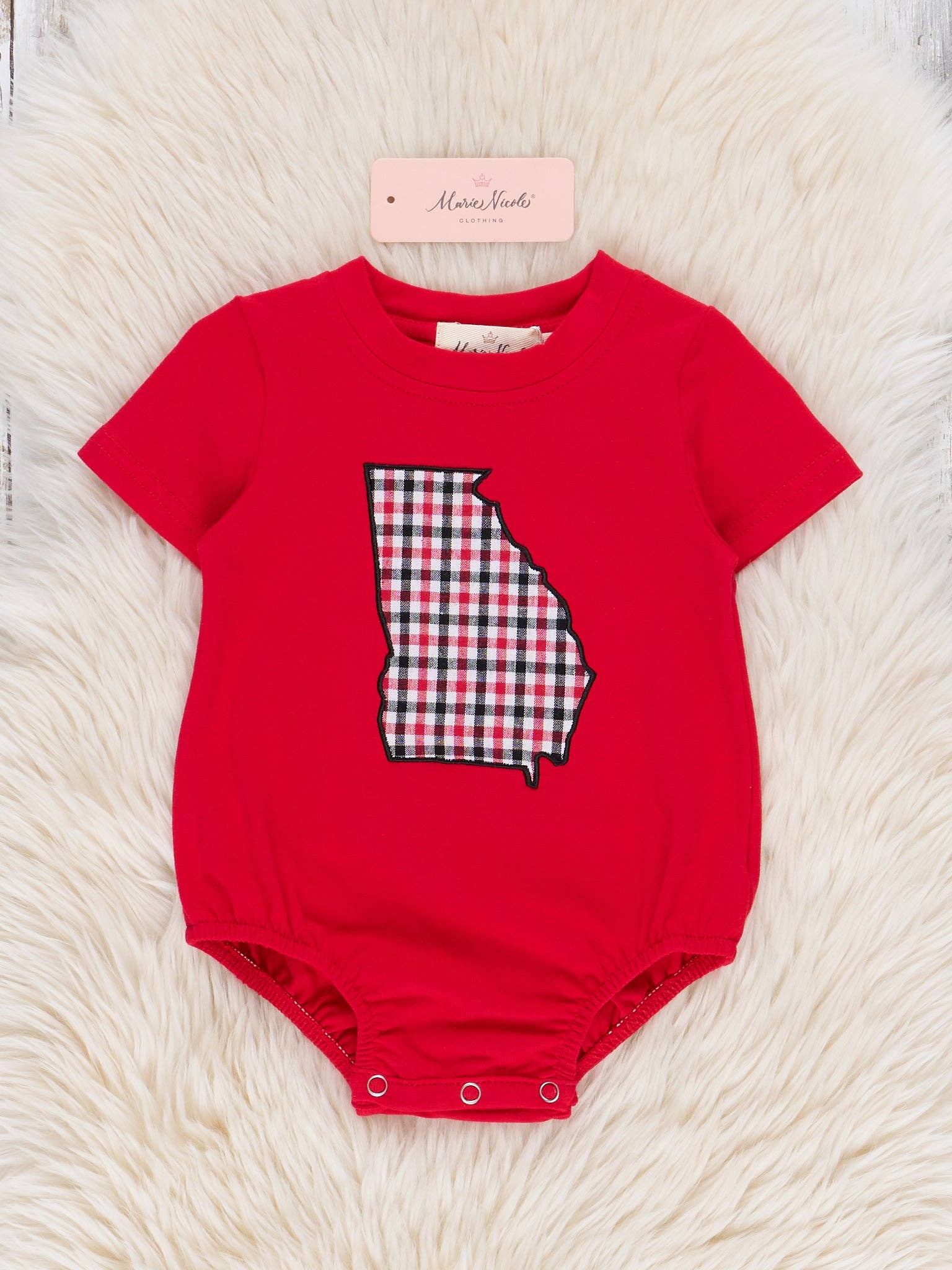 Georgia Embroidered Gingham Bubble: 18/24MOS