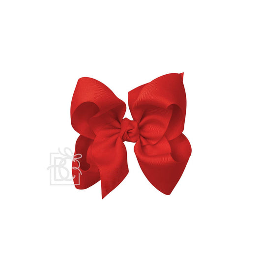 SIGNATURE GROSGRAIN BOW ON CLIP: 5.5" Huge - 2.25" Ribbon on Alligator Clip / RED