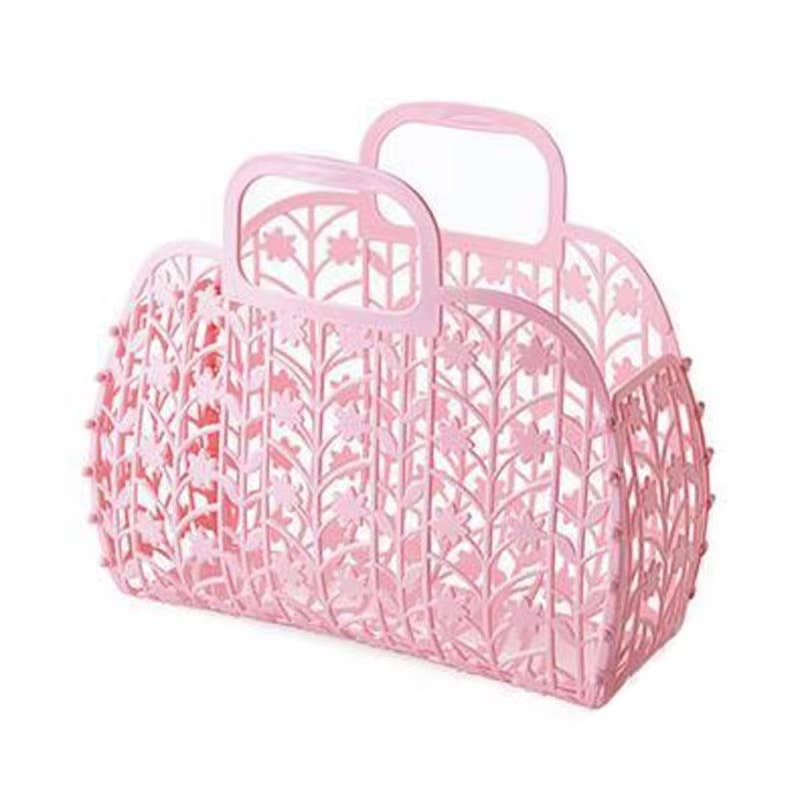 Leafy Basket Tote: Pink