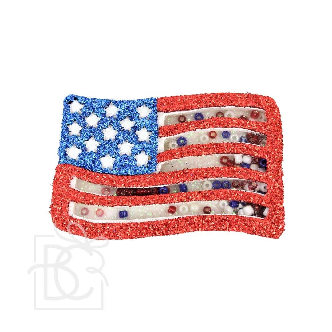 Shaker Handcrafted Hair Clip: FLAG