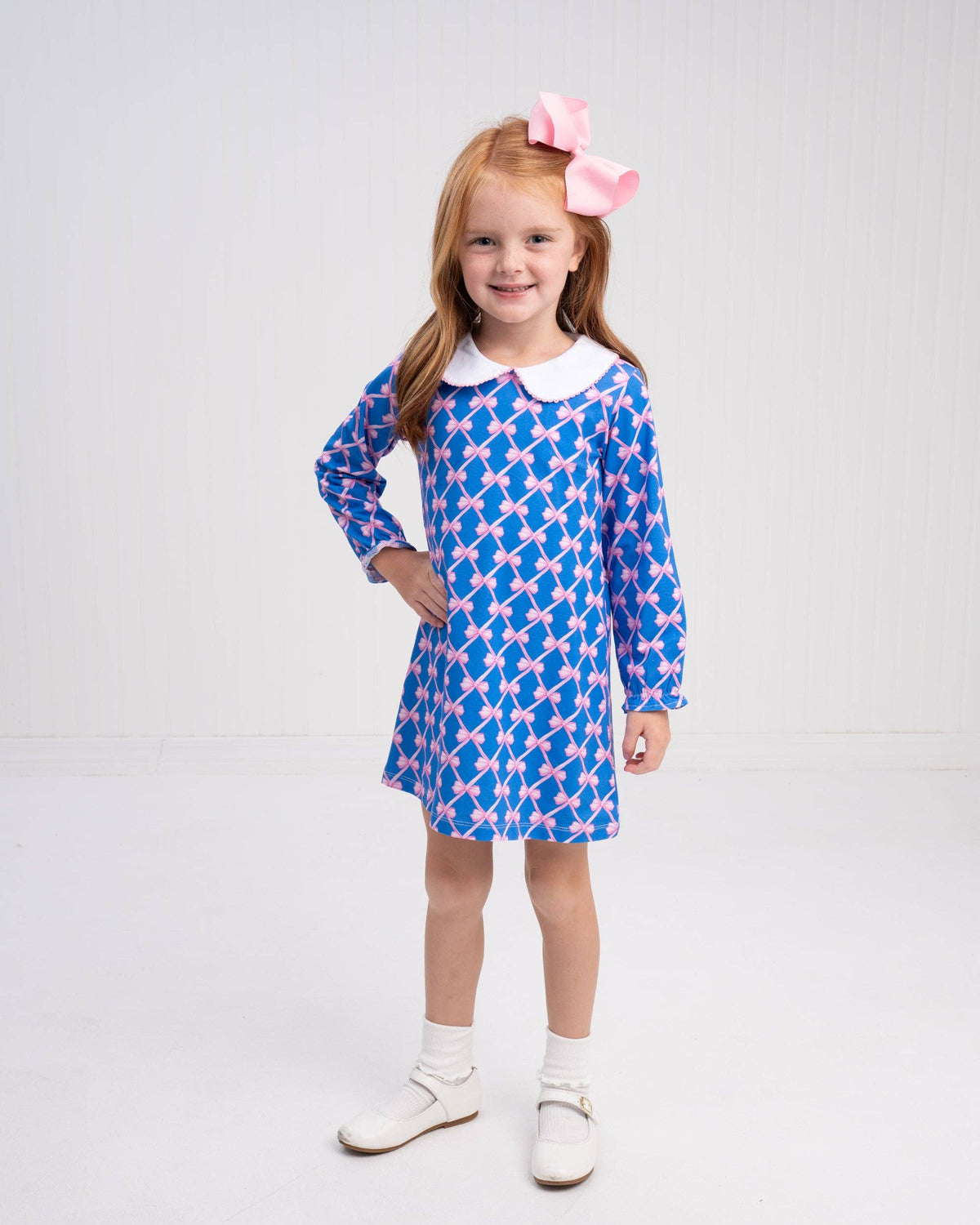 Presley Kait Blue Ribbon Bow Dress