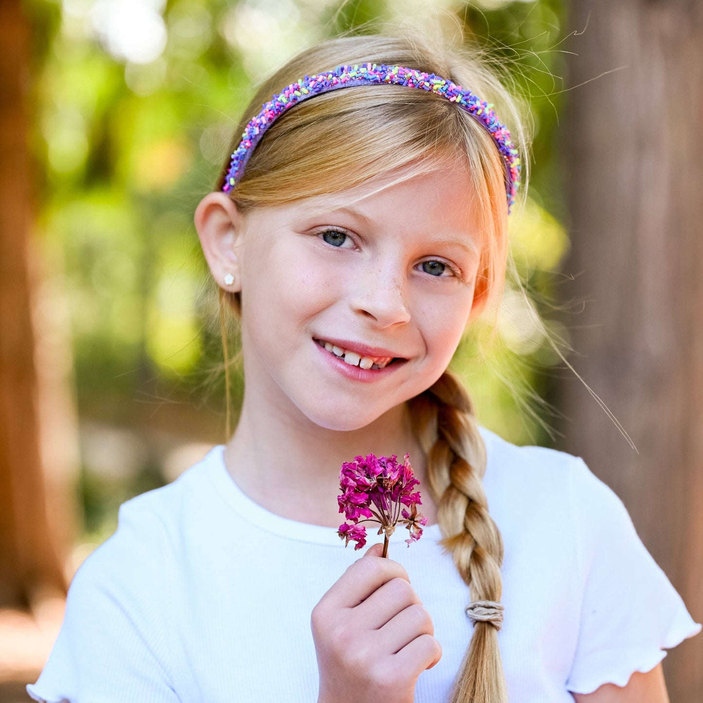 Thin Sprinkle Headband - Non Slip Hair Accessories for Kids: Pink