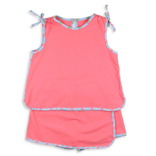 Coral Bouquet Skort Set
