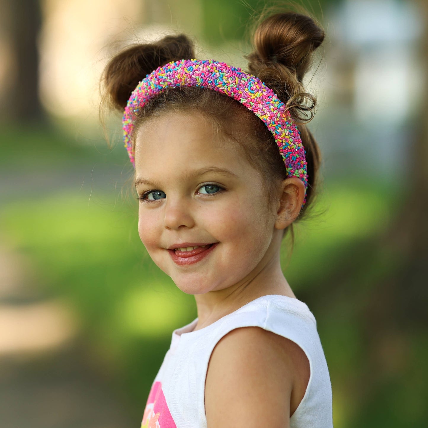 Padded Sprinkles Headband - Confetti Hair Band: Light Blue