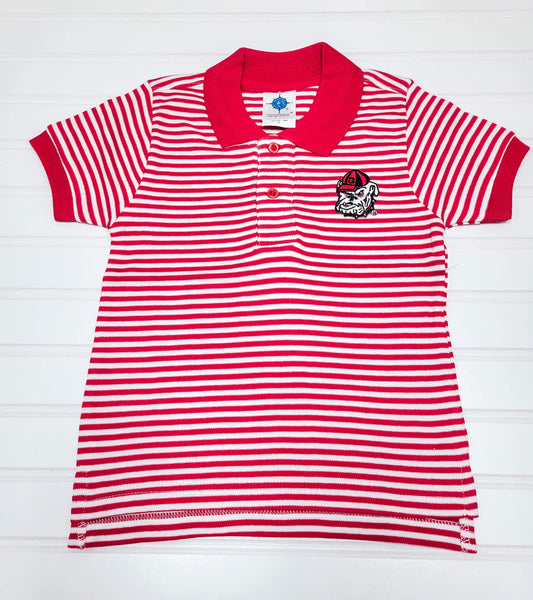 UGA Polo - Red/White Striped