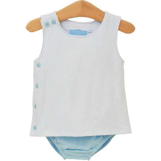Shephard Diaper Set-Light Blue Bitty Dot