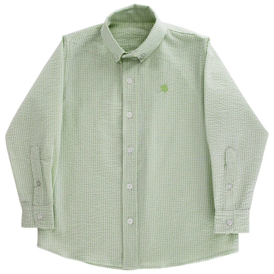Roscoe Button Down Shirt - Grass Seersucker
