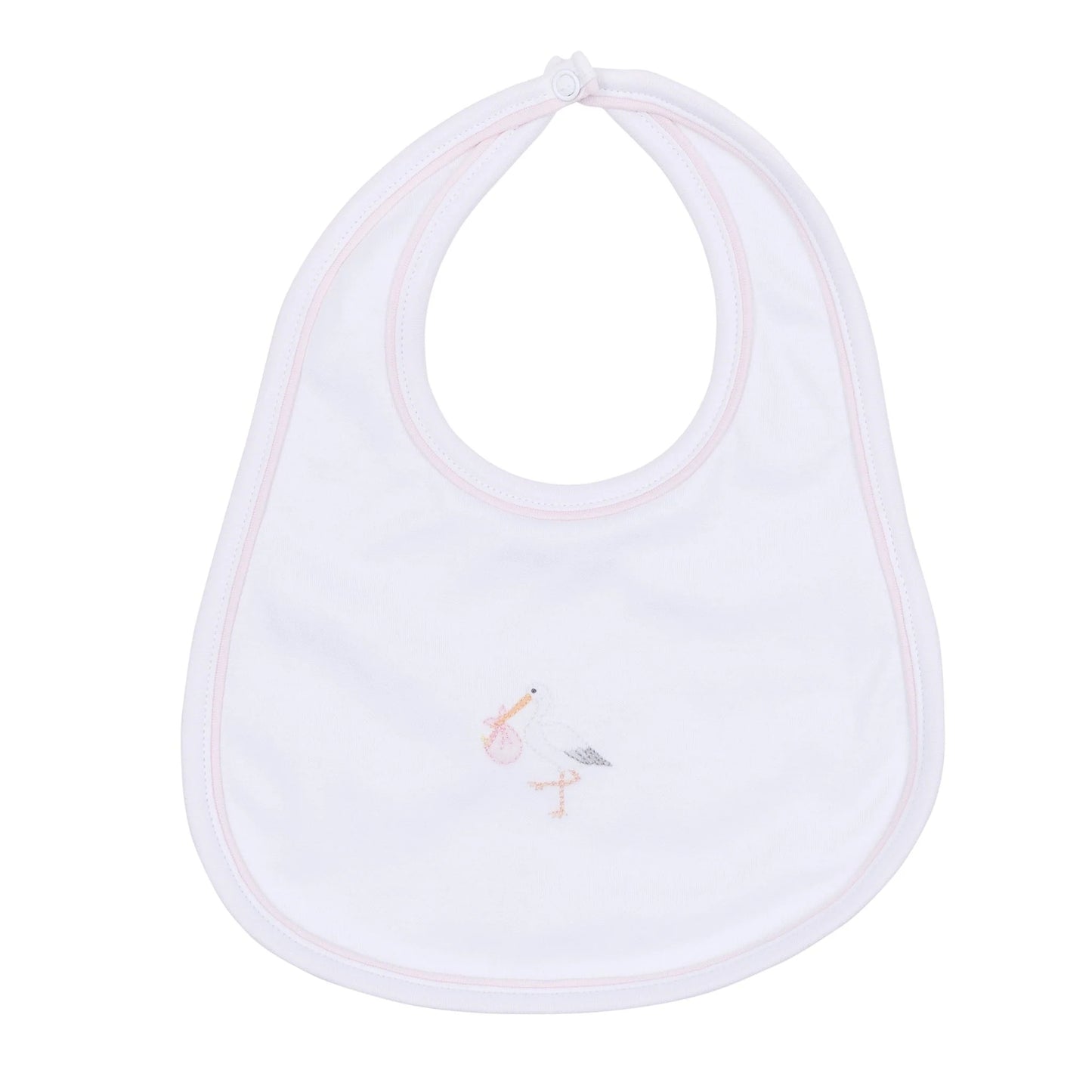 Vintage Stork Bib - Light Pink